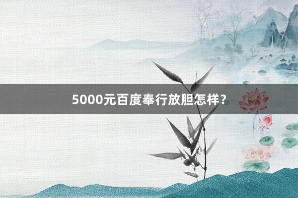 5000元百度奉行放胆怎样？